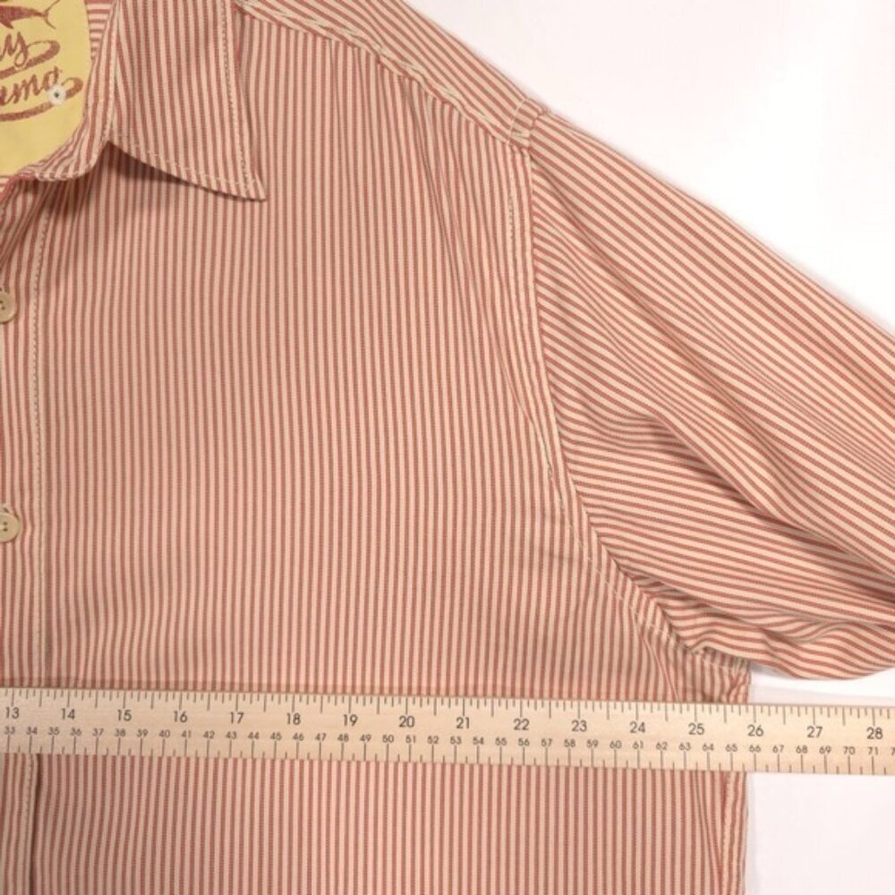 Tommy Bahama Men's Shirt Size XL Orange Striped‎ Cotton Long Sleeve Button Up - Picture 5 of 10